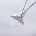 2021 Luxurious S925 Sterling Silver Box Chain Necklace with Dolphin Tail and 10 Pcs Null CZ Trendy for Wedding and Engagement