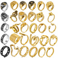 18k Gold Plated Custom Signet Ring Wholesale Cheap Saint Christopher Ring Stainless Steel Compass Men Rings Jewelry Tarnish Free