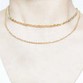 Double Layer Necklace Vermeil Gold Jewelry Double Layer Chain Necklace Cadenas De Acero Para Bisuteria Joyeria De Oro Laminado