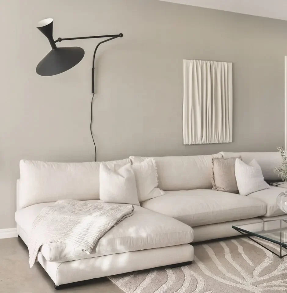 Sectional Sofa Couch Living Room Beige Color