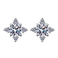 925 Sterling Silver Fine Jewelry Classic 18K Gold Plated VVS Clovers Moissanite Stud Earrings for Women