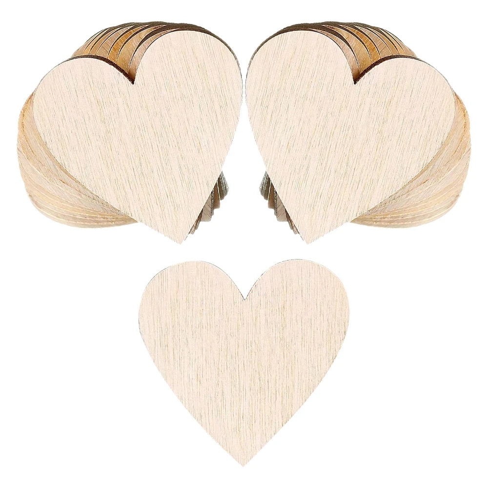 Wooden Heart Tags Discs for Your DIY Projects Birthday Boards and Crafts Diameter Is 1.2 Inches.