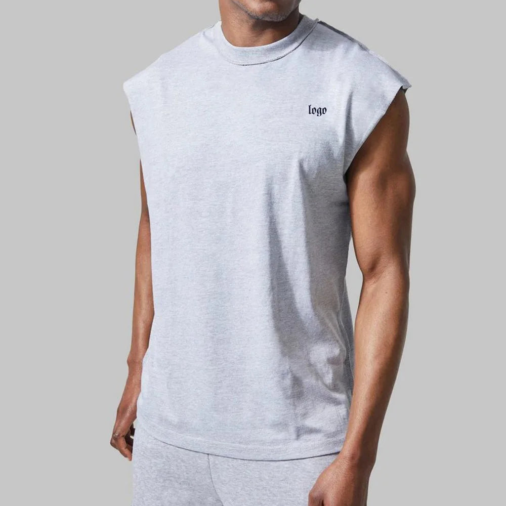 Wholesale Plus Size Men'S Bodybuilding Stringer Cotton Gym Sleeveless Shirt Fitness Vest Sports Stringer Workout Tank Top