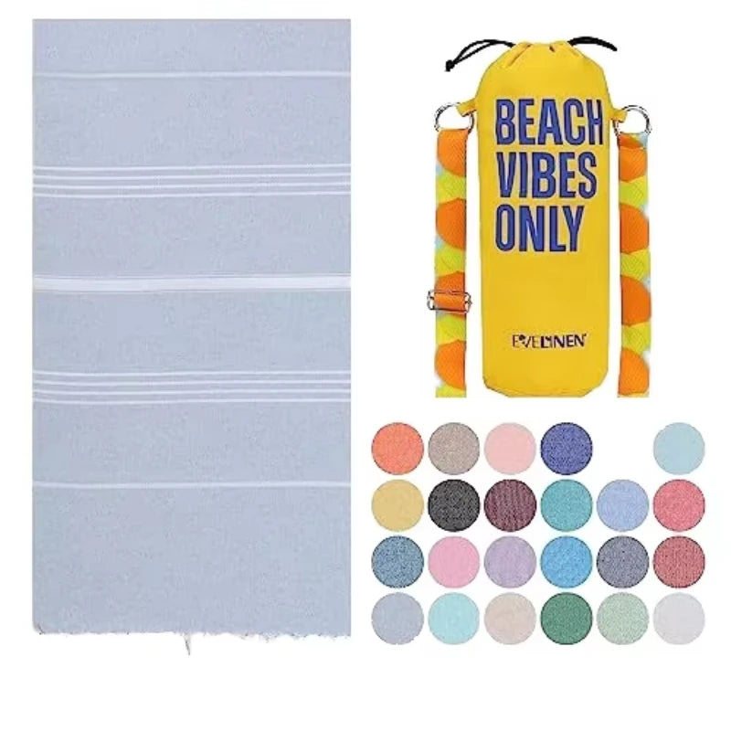 Super Absorbent 100% Cotton Customized Lightweight Turkish Fouta Hammam Sand Free Beach Towels