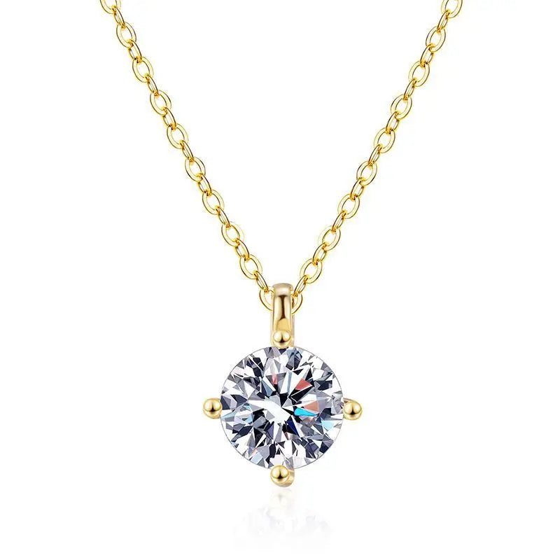 Chain 1/2/3CT Four Claws Moissanite Diamond Pendant Necklaces for Men Women Trendy Luxury Jewelry