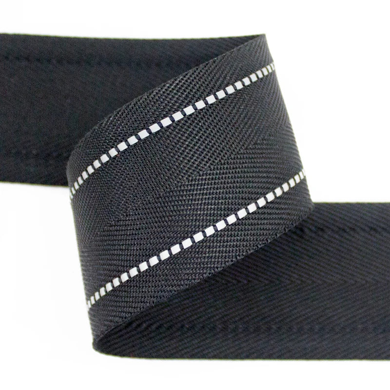 Black Nylon Polyester Webbing for Sewing  Nylon Polyester PP Reflective Strap