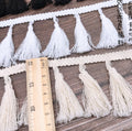 Eco-Friendly Crocheted Lace Fringe Ribbon Elastic Webbing Strap 7cm Tassel Cotton Garment Trim