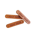 Eco-Friendly Customizable Embossed/Debossed PU Leather Labels & Patches for Garment Accessories Hats Bags-Straight Cut