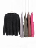230g Heavy-weight Cotton Distressed Crew Neck Long-sleeved T-shirt Trendy Brand Vintage Style Snow-washed Effect Wholesale