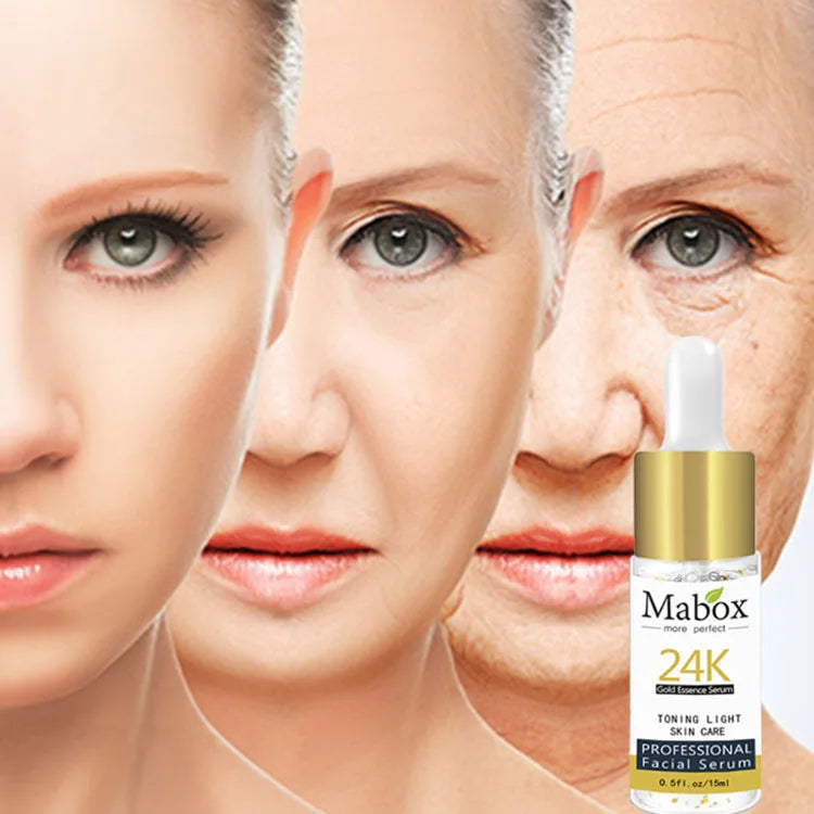 Hot Selling New Facial Care Mabox 15ml Serum Anti-Aging Whitening 24k Gold Face Serum
