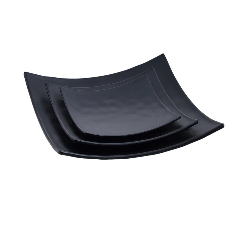 Japanese Restaurant Dinnerware Sushi Serving 6 Inch Black Square Melamine Dish