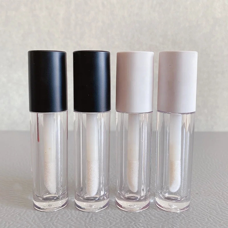 LZ Pack 100pcs Private Label Liquid Foundation Concealer Unique Lip Gloss Containers Matte Black White Big Brush Lip Gloss Tubes