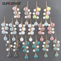 M1081 2pcs/Lot 18K Gold Plated Glass Beadspearlsfeathers Nickel-Free REACH Pass Jewelry Making DIY Pendants Earring Marking Bag