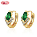 Classy Gold Plated Jewelry Wholesale Luxury Hoop Earrings 18k Gold Plated Zirconia Cz Chic Earring Women