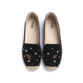 The Fashion Lady Popular Bee Buckle Little Shining Diamond Microfiber Upper Pu Soft Insole Espadrilles Flat Shoes