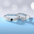 Couple Jewelry Lover Moon Star Diamond Couple Ring Trend Personality Open Ring for Lover Men Women Finger Ring