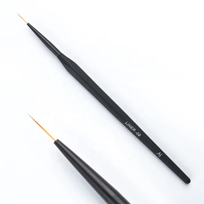 BW1 9/12mm Extra Fine Nail Art Liner Brush Customized Black Synthetic Hair China Factories Ultra-Thin Black Nail Art Liner Brush