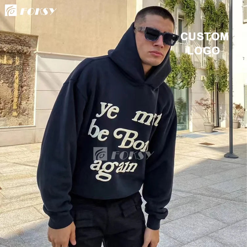 Men Puff Printing Hoodie 3d Puff Printed Graphic Hoodies Men's Screen Print Hoodies Pullover Sweatshirts