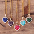 High End Bling Zircon Heart Jasper Pendant Necklace Fashion Gold Short Chain Layering Necklace Bijoux Jewelry Wholesale Dropship