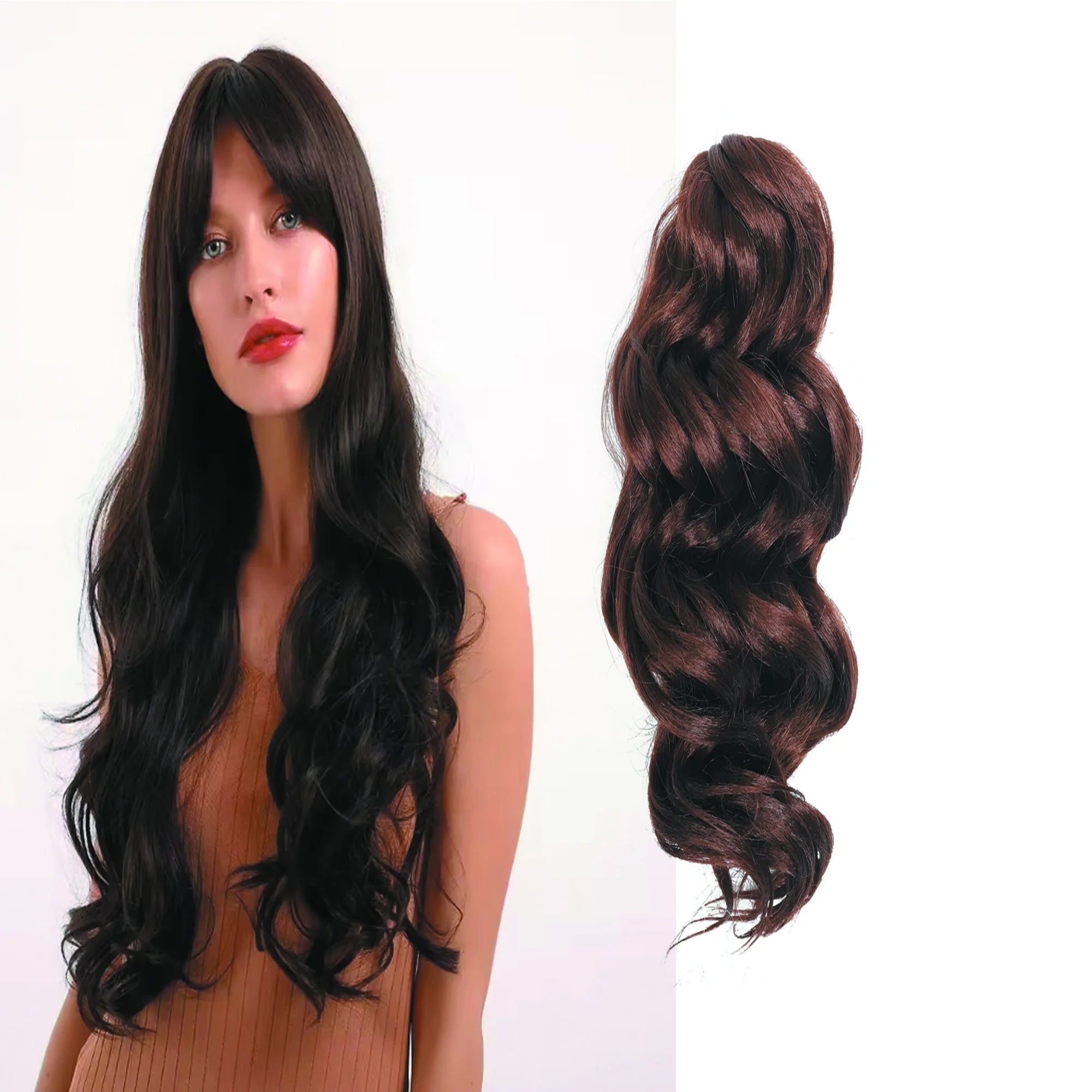 Wholesale Wigs From China Machine Made Ocean Wave Synthetic Wigs Suppliers Short Wavy Wig Products With Bangs for Women