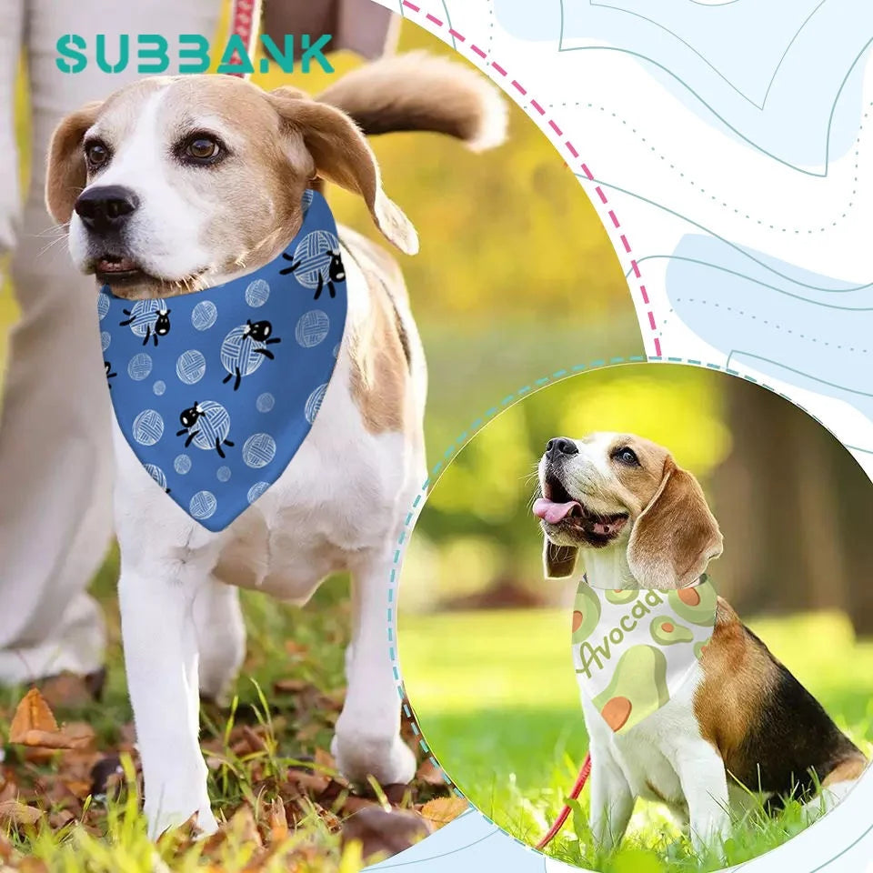 Subbank Hot Sale Sublimation Blank Polyester Pet Triangle Bandana Dog Neck Scarf & Bib for All Season