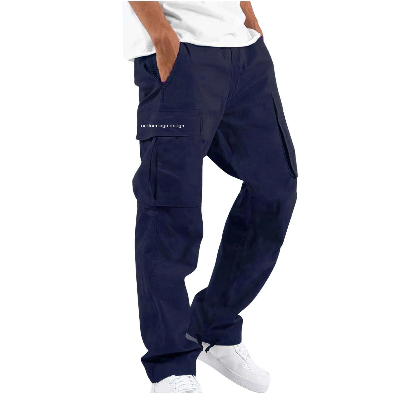 Wholesale New Men's Breathable Midweight Cotton Sweatpants Hip Hop Casual Streetwear Joggers Zipper Fly Colored Pleated Front