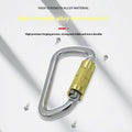 30KN Chrome Plated D Type Safety Hook for Outdoor Rock Climbing Main Lock Mountaineering Buckle Yoga Hammock Mountaineering