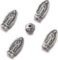 60pcs Oval Beads Our Lady Medal Floral Rosary Centerpiece Cross Jesus Virgin Mary Catholic Alloy Crucifix 13mmx6x4.5