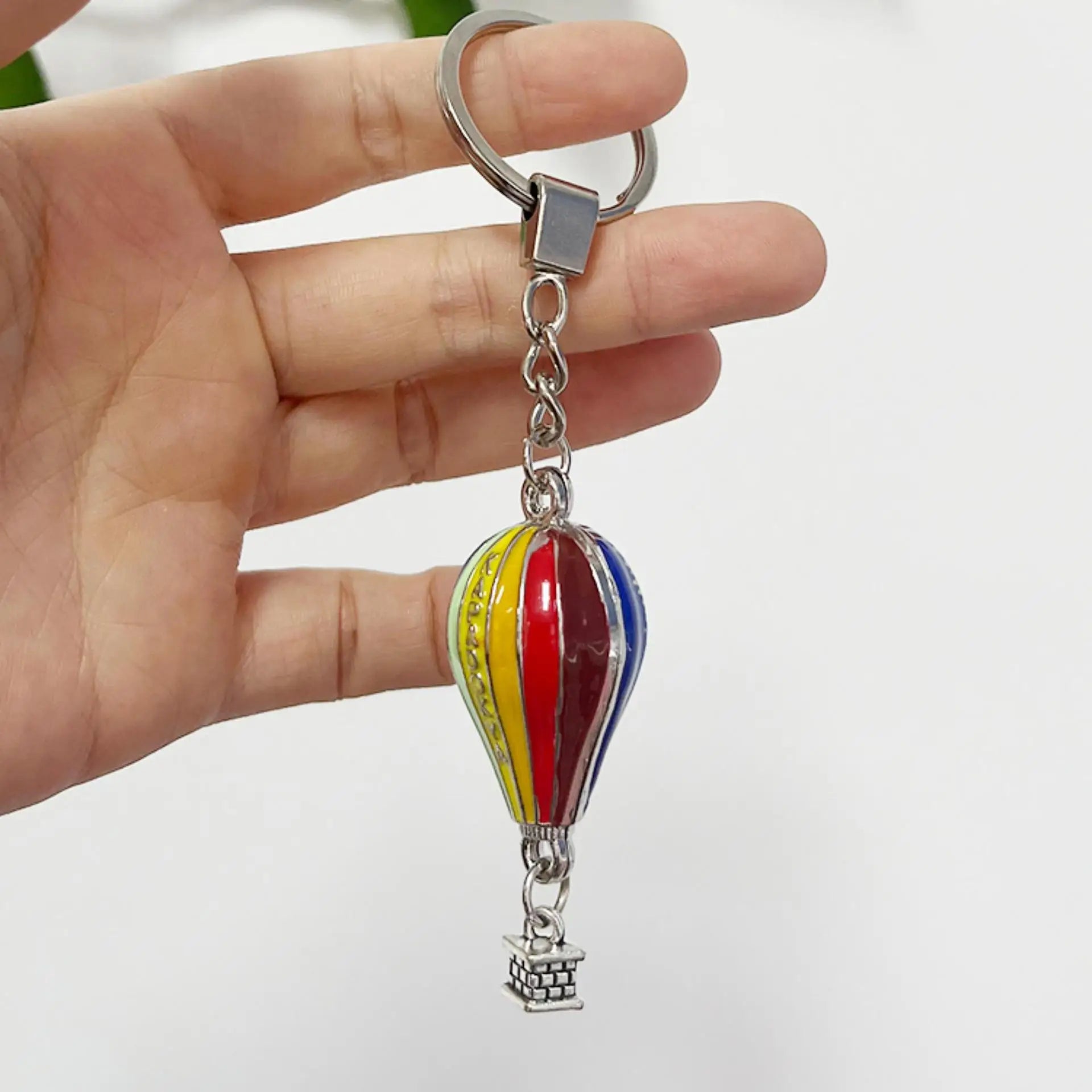 Enamel Hot air Balloon Key Chain Turkey Tourism Souvenir Gift Rainbow Balloon 3D Metal Key Chains for Girl Bag Charm Accessories