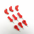 Pinguru Red Foot-shaped Wooden Thumb Tacks with Metal Decorative Map Photo Pins 14x18mm Size