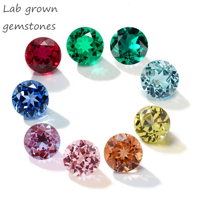 Lab Grown Gemstones Round Shape Alexandrite/Paraiba/Emerald/Ruby /Pink Sapphire/Blue Sapphire Lab Gemstones Mix Size
