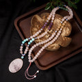 8mm Rose Quartz Amethyst Citrine Turquoise Green Aventurine Natural Stone Buddha Beads Rosary Bracelet 108 Pcs Mala Necklace