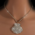 Latest High-End Luxury Women's Full Diamond Necklace Trendy Style Banquet Necklace  with Full Rhinestone Crystal Necklace