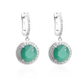 Abiding 925 Sterling Silver Earring Natural Green Agate Gemstone Fashion Jewellery Drop Hanging Earrings for Women