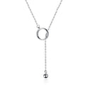 WMD5796 Bar Necklace 925 Sterling Silver Lariat  Drop Necklaces for Women Front Adjustable Chain Necklace