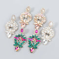 JLE15307 Hot Selling Fashion Statement Crystal Earrings Women Geometric Stud Earrings Jewelry