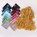 Women's Fashionable Chiffon Scarf with Embroidered Hot Drilling Design Traditional Shawl Accessory