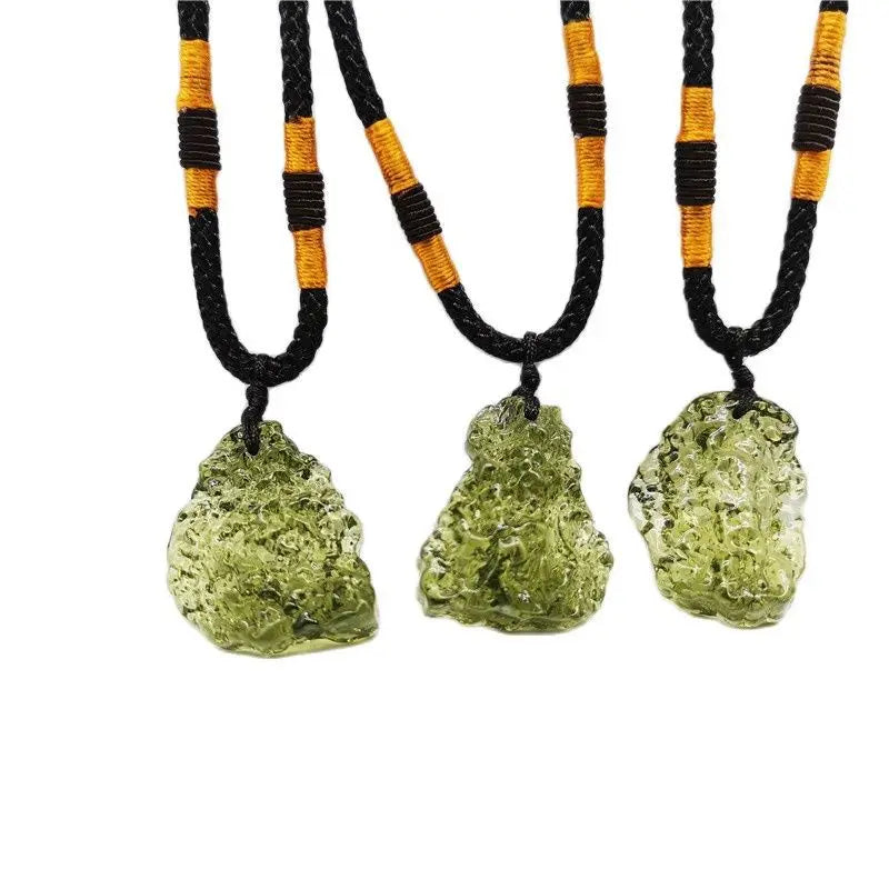 MECYLIFE Irregular Artificial Stone Necklace Moldavite Necklace