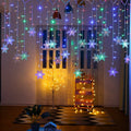 Snowflake Window Curtain Christmas  Lights Icicle Fairy String Lights Outdoor Garland Home Party Garden Decoration