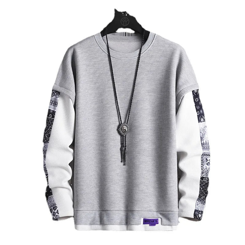 Men's Casual Loose Spring Sweater Waffle Pattern Plus Size ODM Supply