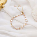 Retro Baroque Exotic Imitation Pearl Beaded Bracelet Versatile Adjustable Polished Bracelet for Women Holiday Gift