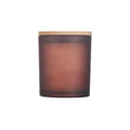 Hot Sale Amber 300ml Frosted Clear Reusable Glass Jar for Scented Candle with Bamboo Lid