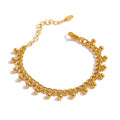 JINYOU 1000 Charm Stainless Steel Gold Bohemian Chain Bracelet Bangle Jewelry for Women