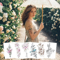 New Arrival Small Fresh Wedding & Festival Hand-Drawn Flower Temporary Tattoo Stickers - Creative Body Art Decals