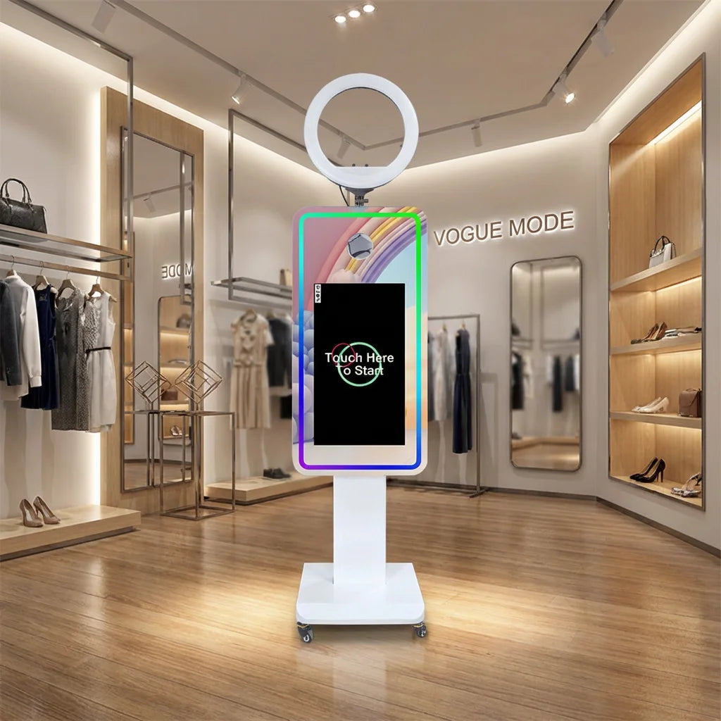 40-Inch Touch Screen Photobooth Mirror Selfie Photo Booth Machine with Camera Compatibility