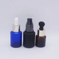 15ml Black Frosted Serum Bottle with Oblique Shoulders