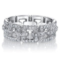 CAOSHI Intersecting Connection Square Shiny Gemstones CZ Rings Lady Dainty Fashion Silver Full Gems Hollow Square Rings Women