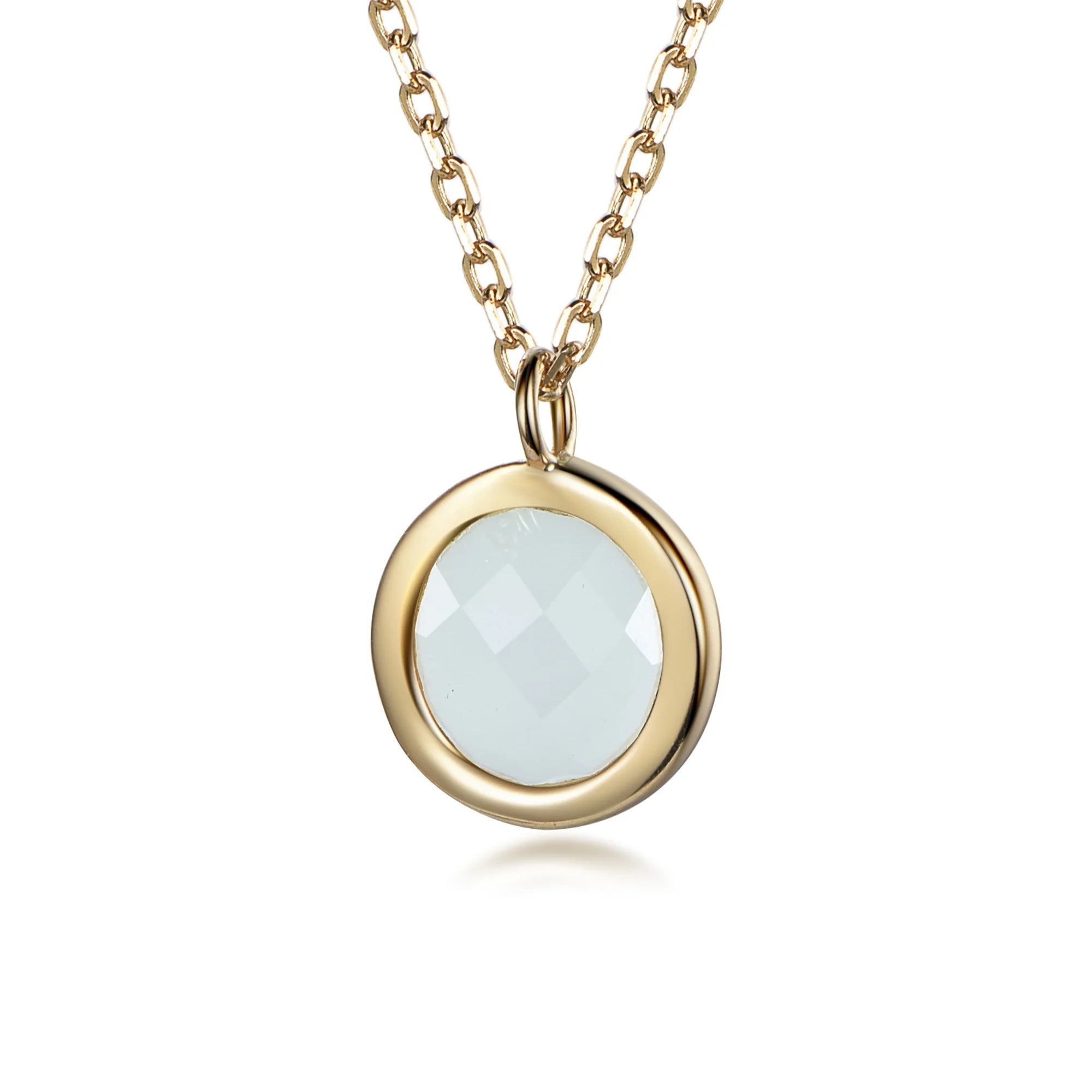 Kirin Women's 18K Gold Plated 925 Silver Necklace Princess Cut Zircon Bead Chain for Wedding or Gift