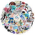 60pcs Music Symbols Waterproof Sticker Packs for Laptop Skateboard Luggage Bottle Cup Bike Decoration