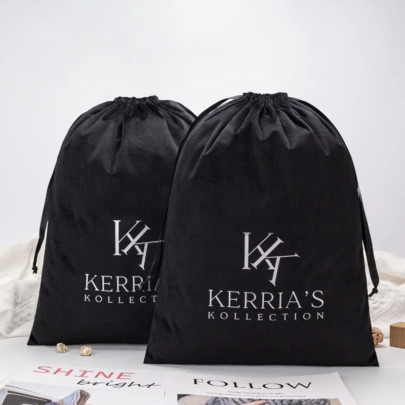 Customized Logo Silk Screen Printed Small Velvet Packaging Pouch for Essential Oils Cosmetics Skin Care Necklaces Watches Rings